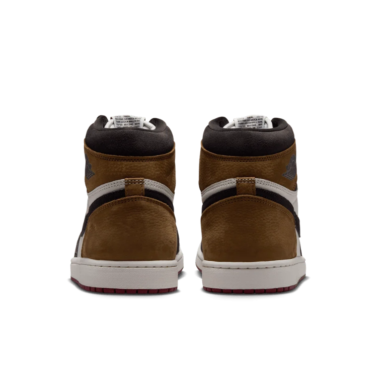 Air Jordan 1 High-Top Sneakers – Brown, Cream & Black with Burgundy Sole
