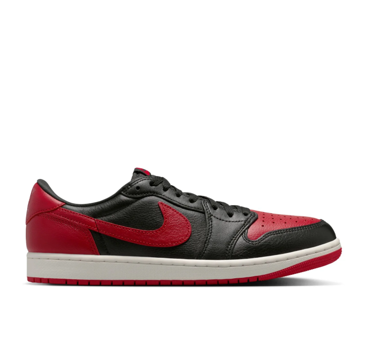 Air Jordan 1 Low-Top Sneakers – Black & Red with Cream Midsole