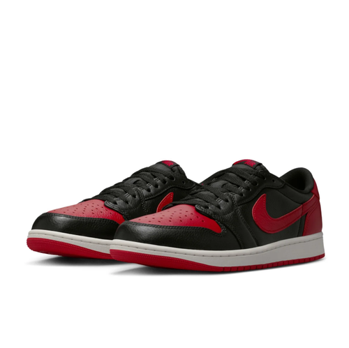 Air Jordan 1 Low-Top Sneakers – Black & Red with Cream Midsole