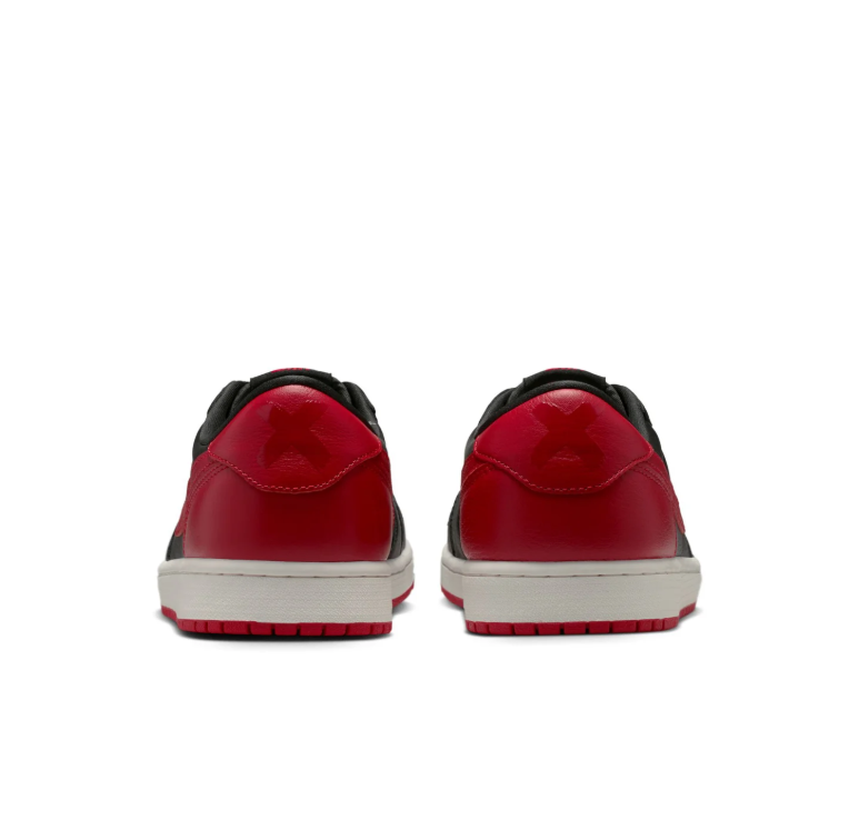 Air Jordan 1 Low-Top Sneakers – Black & Red with Cream Midsole