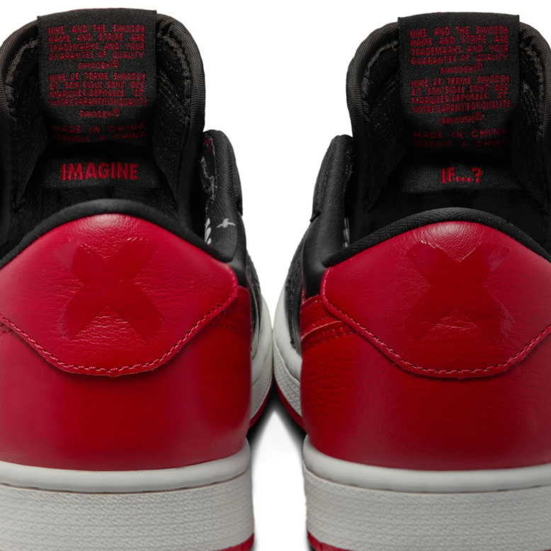 Air Jordan 1 Low-Top Sneakers – Black & Red with Cream Midsole