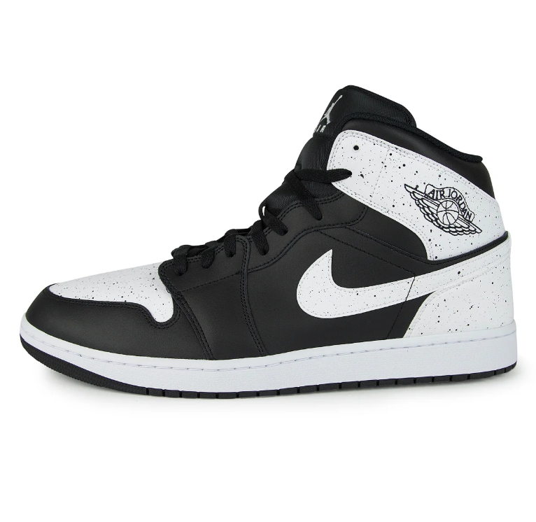 Air Jordan 1 Mid Sneakers – Black & Speckled White
