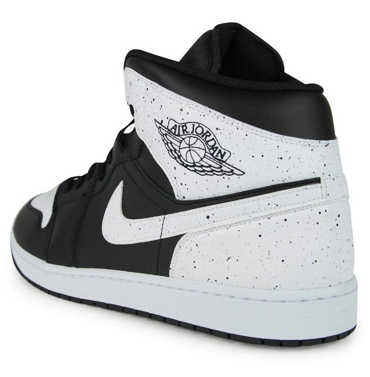 Air Jordan 1 Mid Sneakers – Black & Speckled White