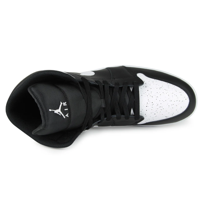 Air Jordan 1 Mid Sneakers – Black & Speckled White