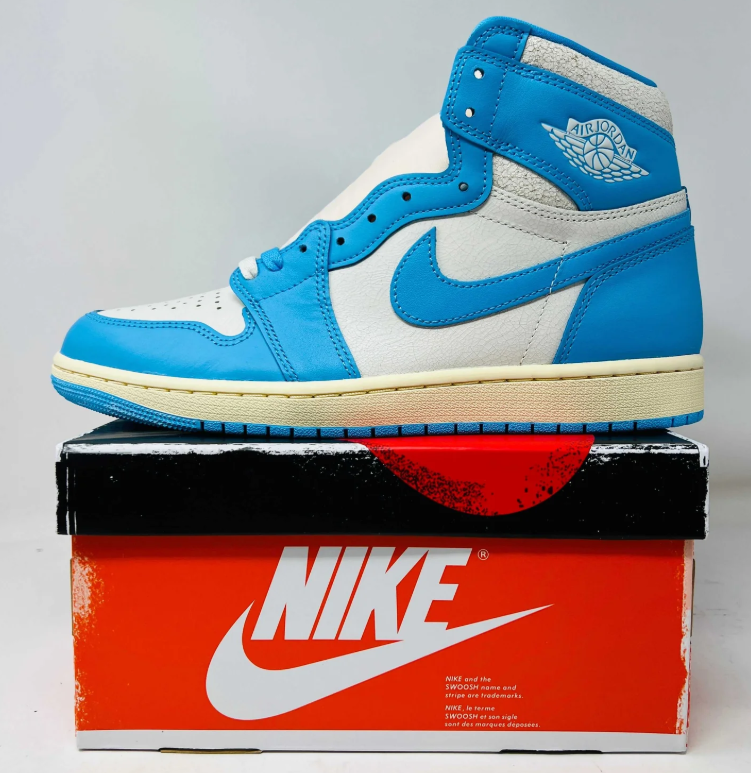 Air Jordan 1 High-Top Sneakers – Bright Blue, White & Cream