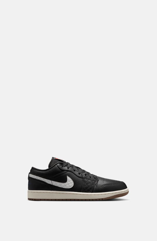 Air Jordan 1 Low-Top Sneakers – Black, Quilted White & Gum