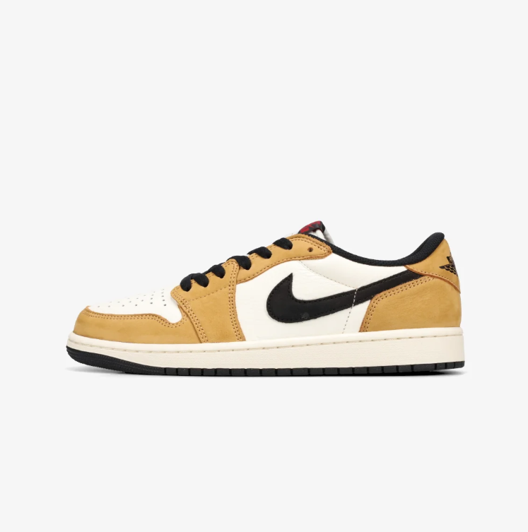 Air Jordan 1 Low-Top Sneakers – Golden Tan, White & Black