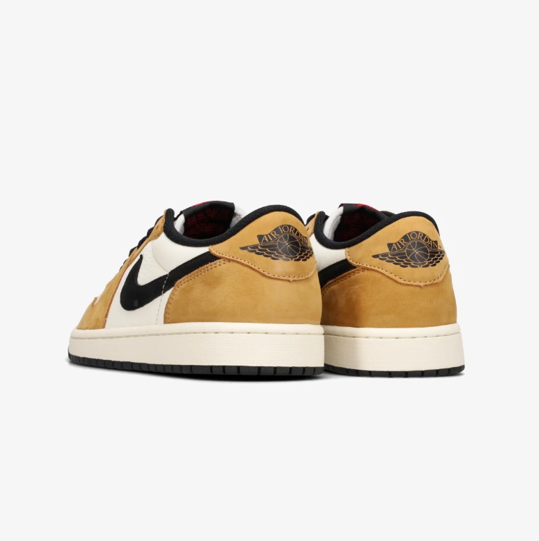 Air Jordan 1 Low-Top Sneakers – Golden Tan, White & Black