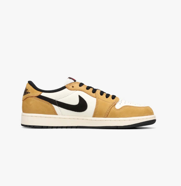 Air Jordan 1 Low-Top Sneakers – Golden Tan, White & Black
