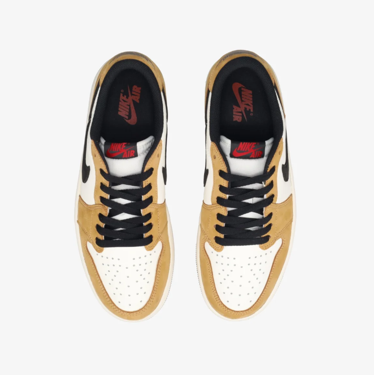 Air Jordan 1 Low-Top Sneakers – Golden Tan, White & Black