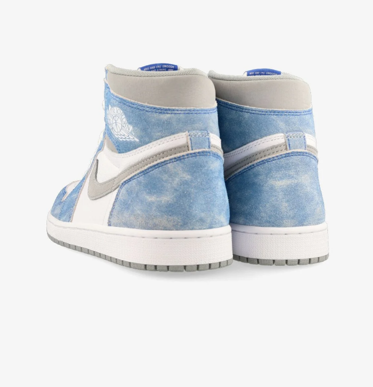 Air Jordan 1 High-Top Sneakers – Washed Light Blue, White & Gray