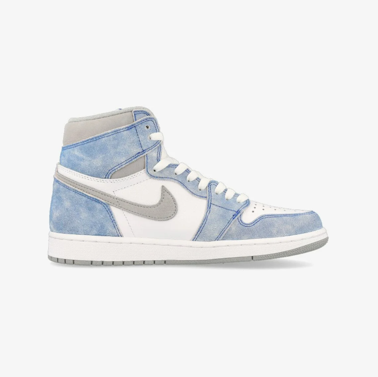Air Jordan 1 High-Top Sneakers – Washed Light Blue, White & Gray