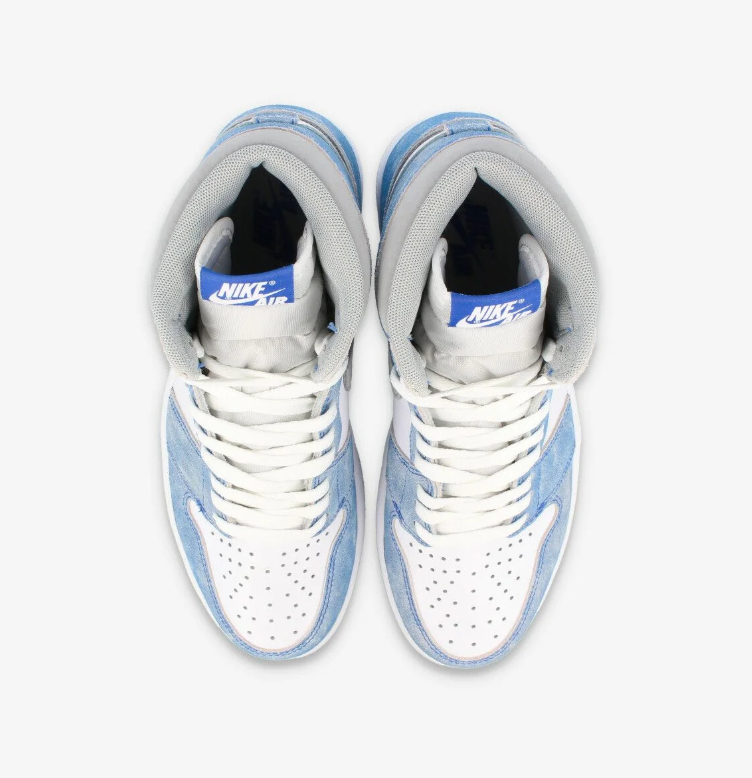 Air Jordan 1 High-Top Sneakers – Washed Light Blue, White & Gray