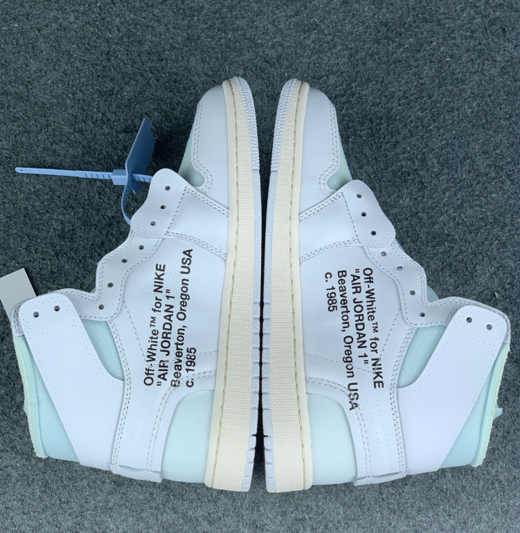 Air Jordan 1 High-Top Sneakers – White & Pale Blue with Deconstructed Details