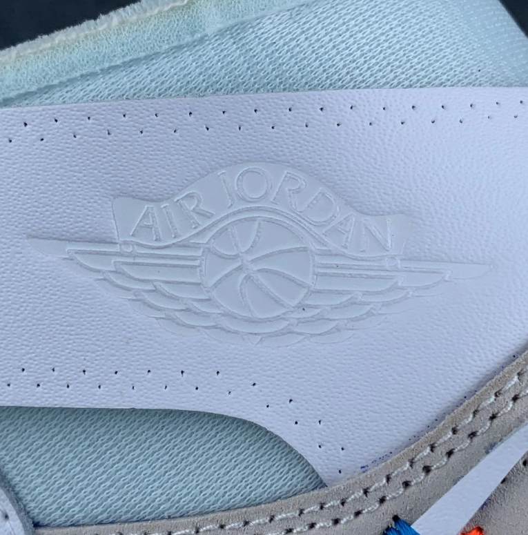 Air Jordan 1 High-Top Sneakers – White & Pale Blue with Deconstructed Details
