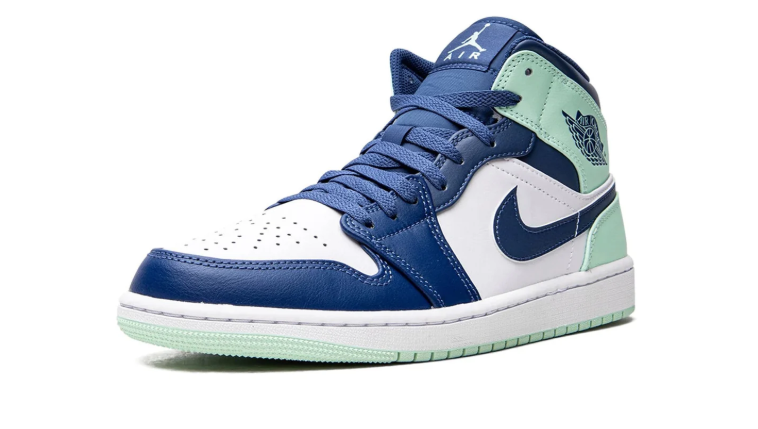 Air Jordan 1 Mid Sneakers – Navy, White & Mint Green