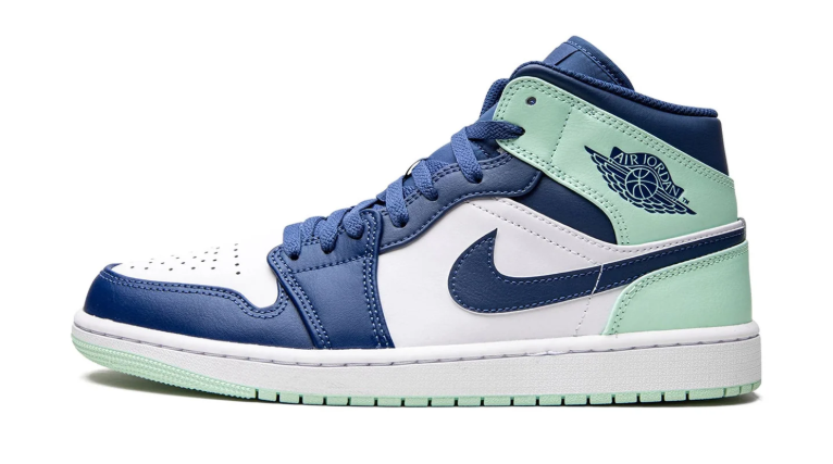 Air Jordan 1 Mid Sneakers – Navy, White & Mint Green