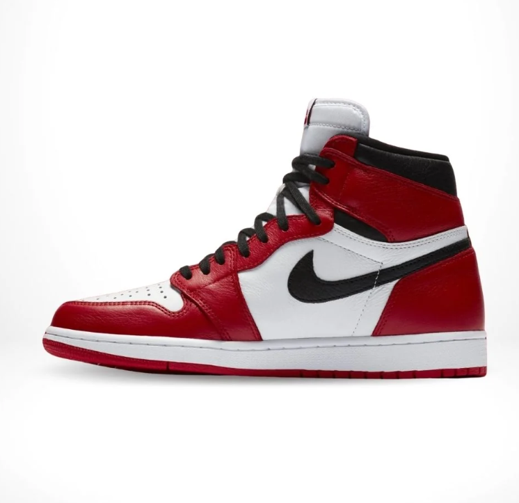 Air Jordan 1 High-Top Sneakers – Split Black, Red & White Design