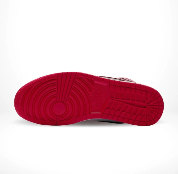 Air Jordan 1 High-Top Sneakers – Split Black, Red & White Design