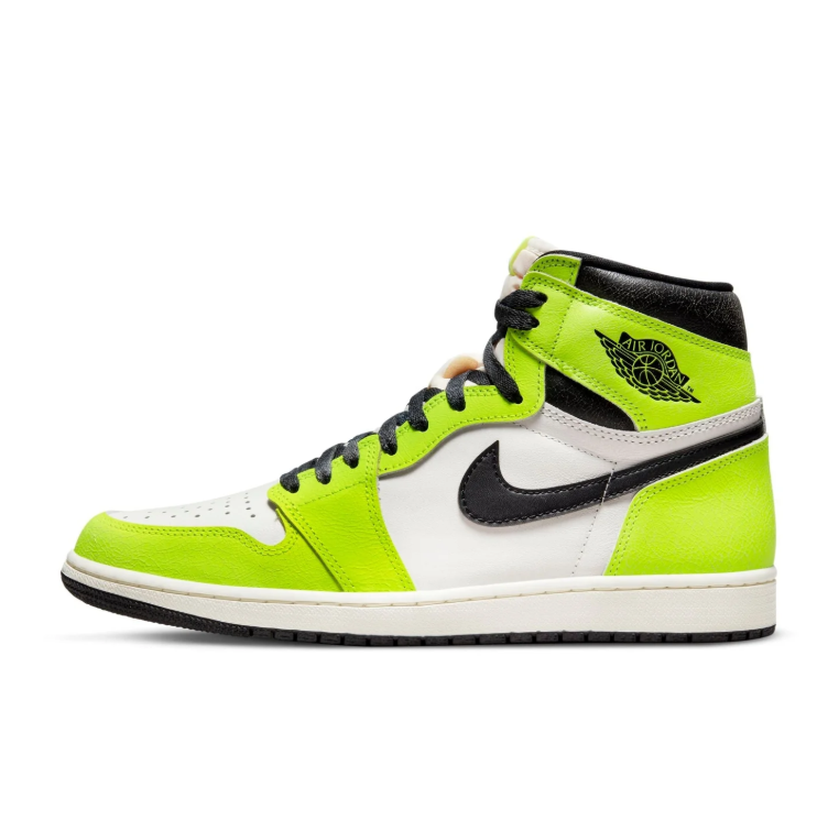 Air Jordan 1 High-Top Sneakers – Neon Lime, White & Black