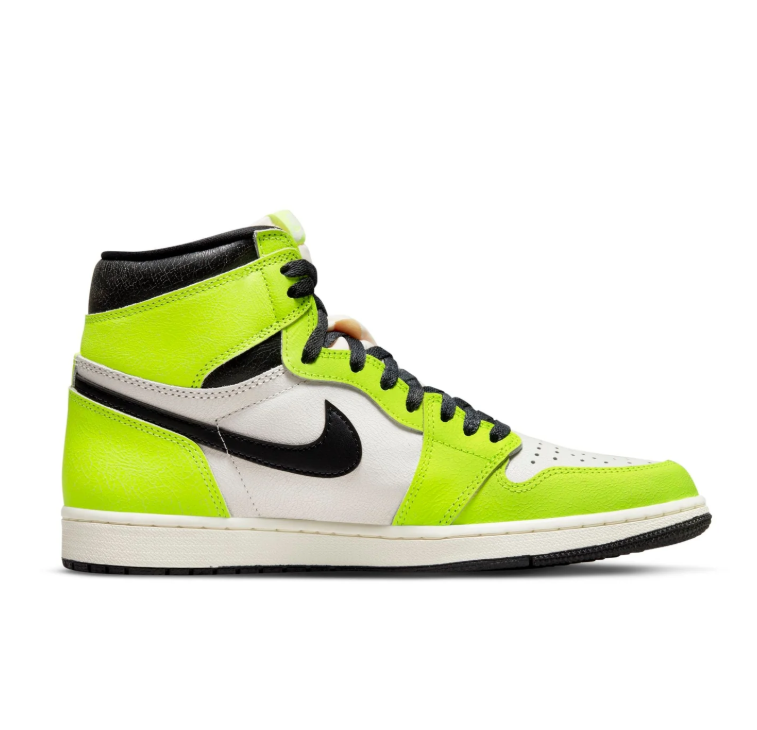 Air Jordan 1 High-Top Sneakers – Neon Lime, White & Black