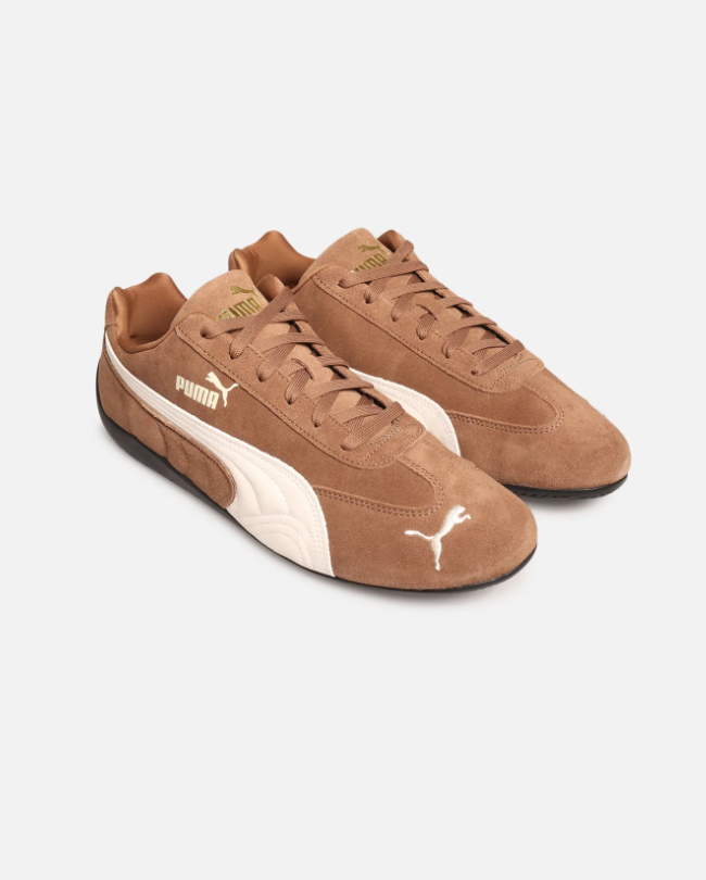 PUMA Low-Profile Sneakers – Warm Brown & Cream with Black Sole