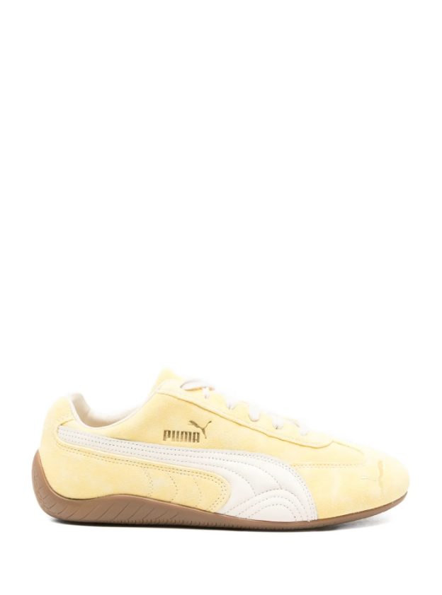 PUMA Low-Profile Sneakers – Pale Yellow, Cream & Gum Brown