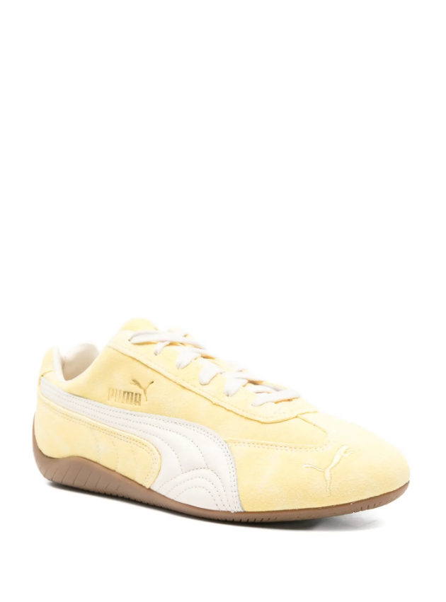 PUMA Low-Profile Sneakers – Pale Yellow, Cream & Gum Brown