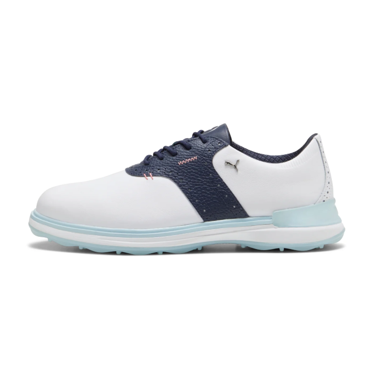 PUMA Golf Shoes – White & Navy/Ice Blue and White & Black Designs