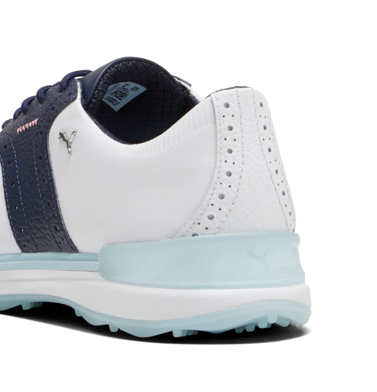 PUMA Golf Shoes – White & Navy/Ice Blue and White & Black Designs