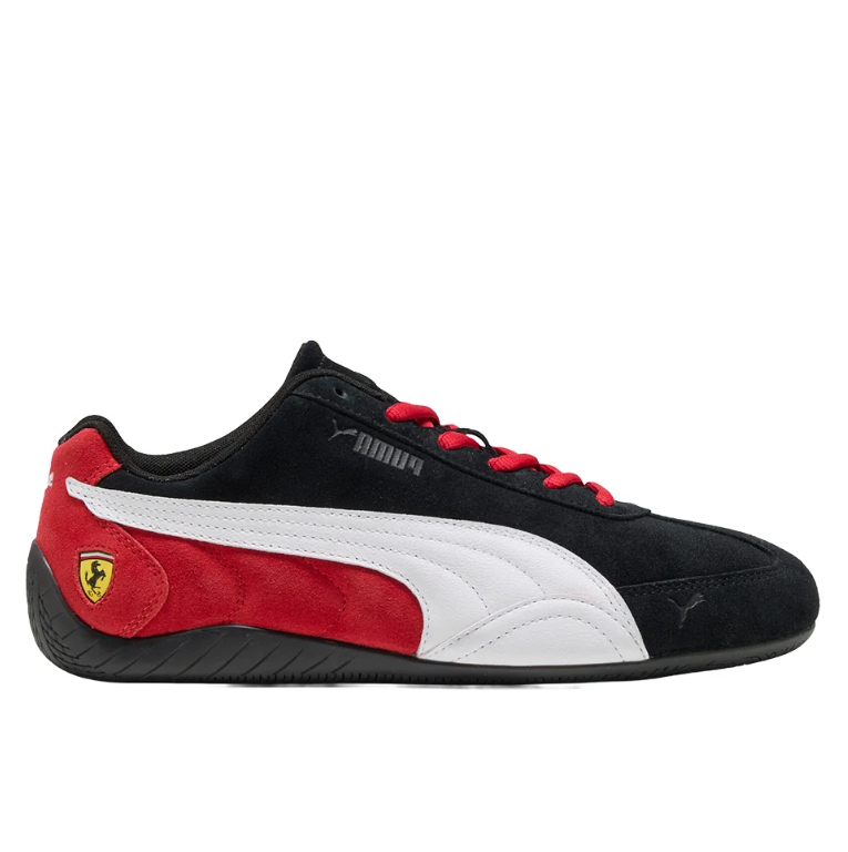 PUMA Ferrari Low-Profile Sneakers – Black, White & Red