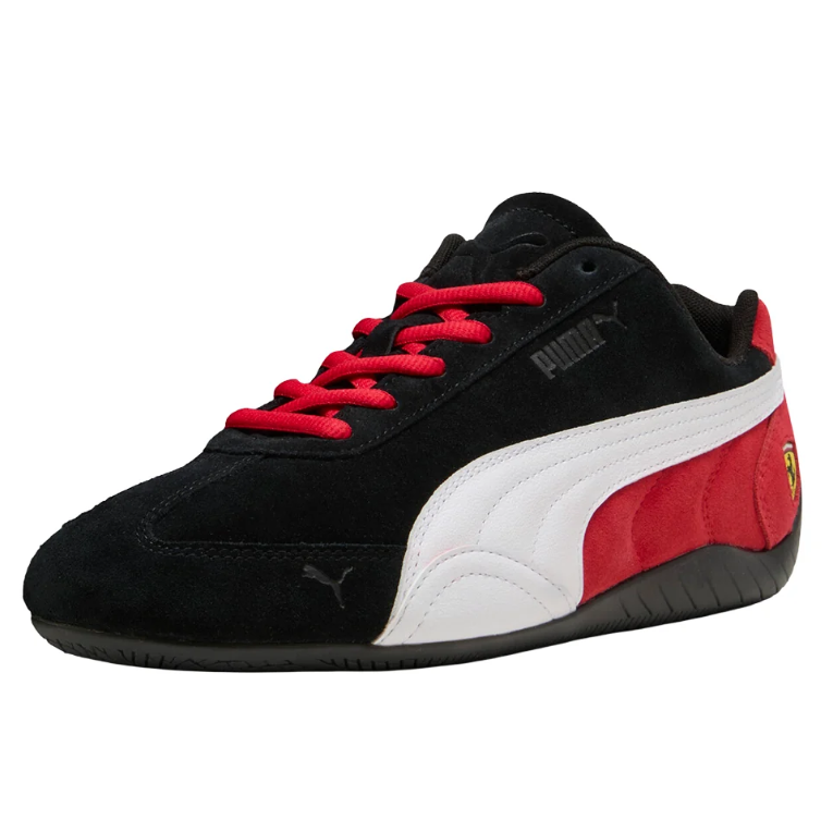 PUMA Ferrari Low-Profile Sneakers – Black, White & Red