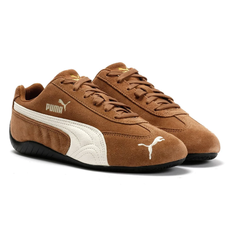 PUMA Low-Profile Sneakers – Tan Brown & Cream with Black Sole