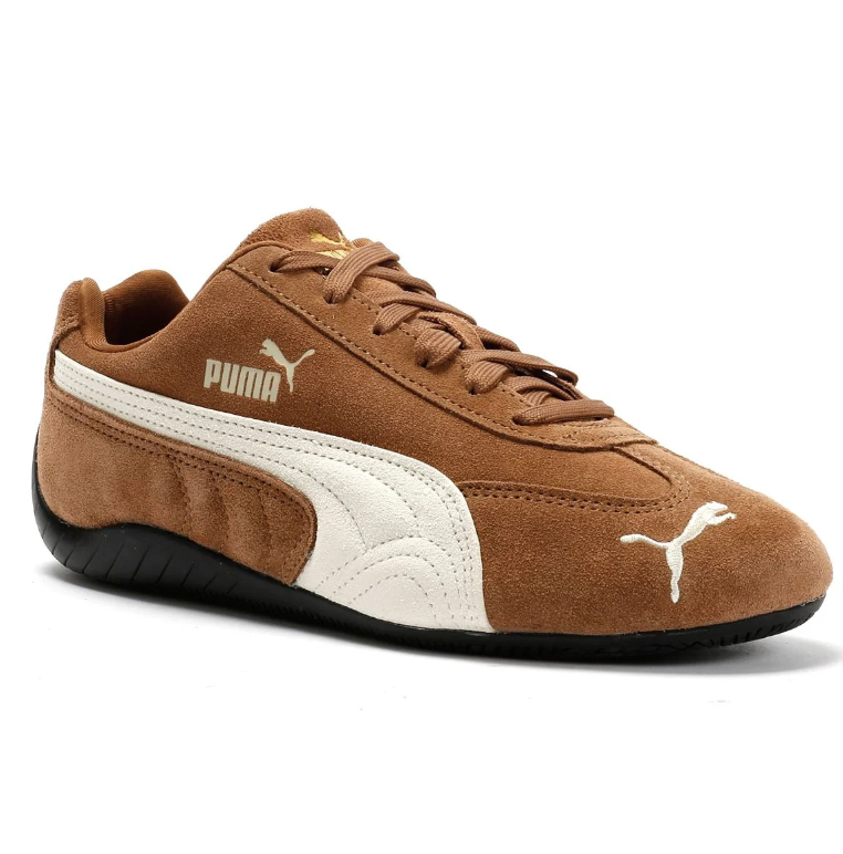 PUMA Low-Profile Sneakers – Tan Brown & Cream with Black Sole