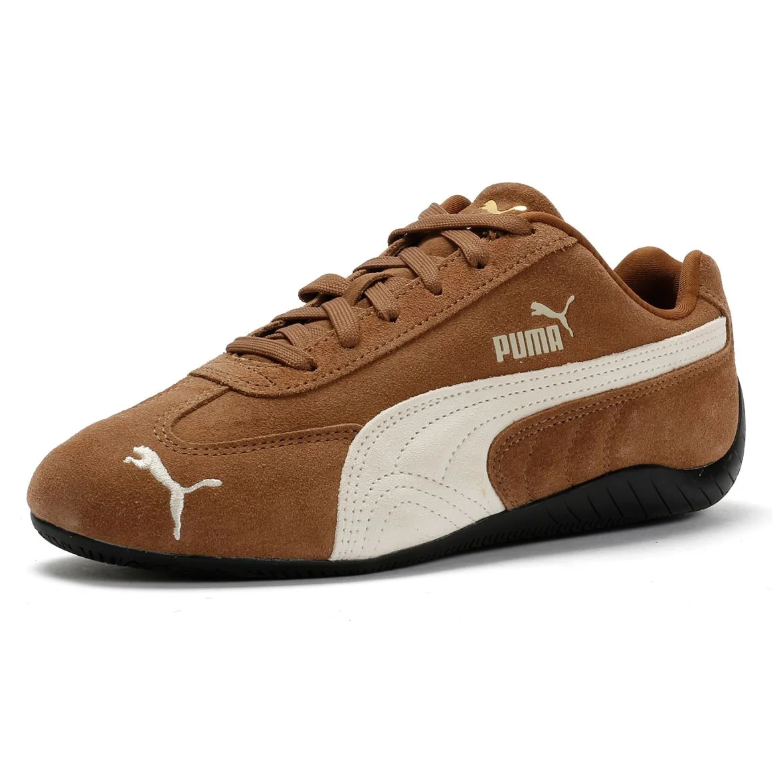 PUMA Low-Profile Sneakers – Tan Brown & Cream with Black Sole