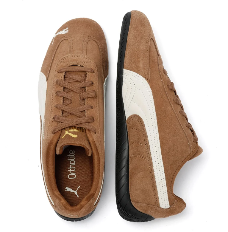 PUMA Low-Profile Sneakers – Tan Brown & Cream with Black Sole