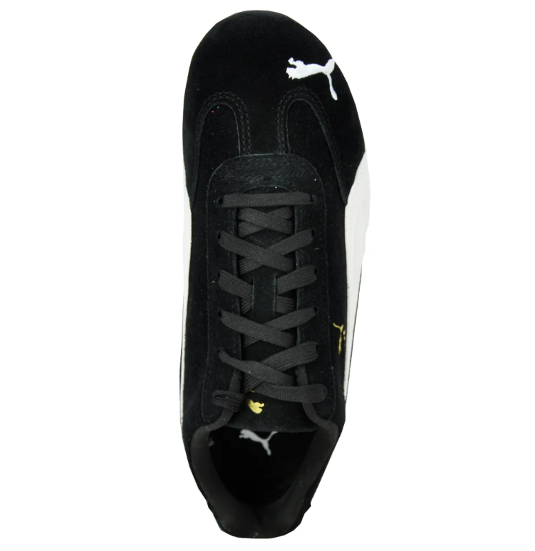 PUMA Low-Profile Sneakers – Black & White with Gold Accents