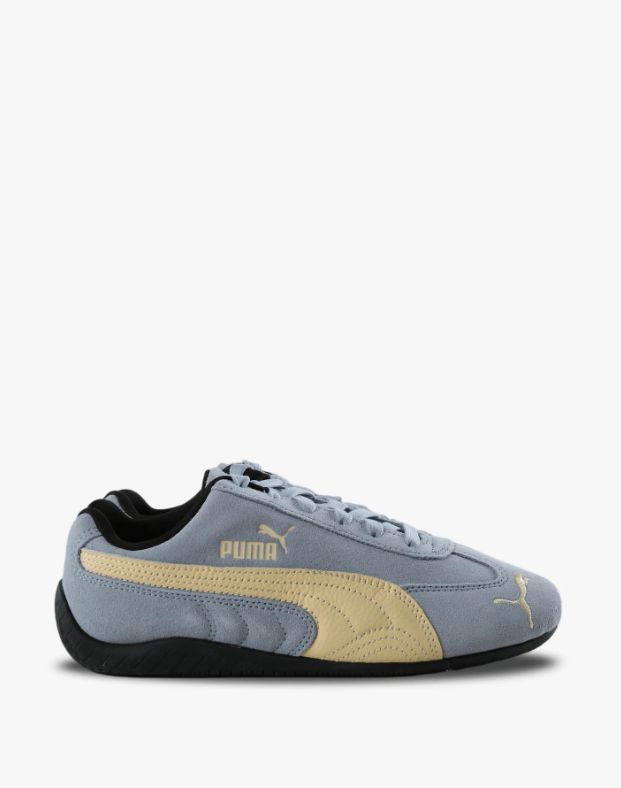 PUMA Low-Profile Sneakers – Blue Gray & Pale Yellow with Black Sole