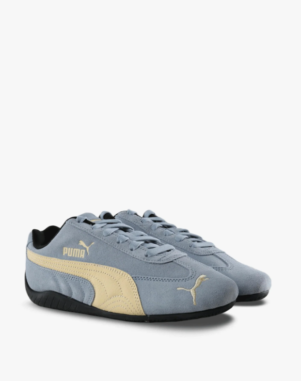 PUMA Low-Profile Sneakers – Blue Gray & Pale Yellow with Black Sole