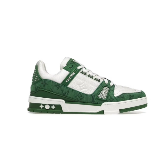 Louis Vuitton Low-Top Sneakers – Green Monogram & White