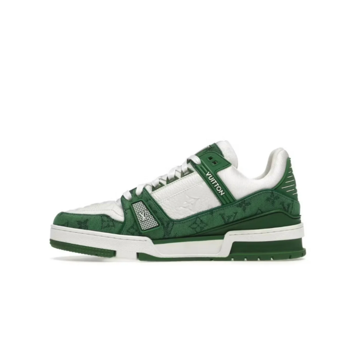 Louis Vuitton Low-Top Sneakers – Green Monogram & White