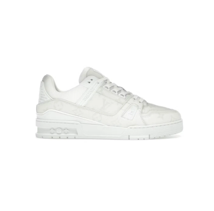 Low-Top Court Sneakers – Tonal White & Cream