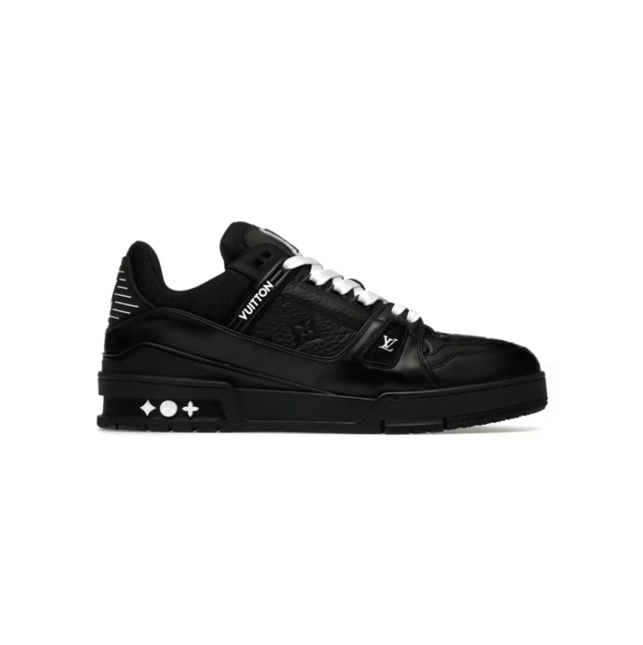 Louis Vuitton Low-Top Sneakers – Black with White Laces & Monogram Details