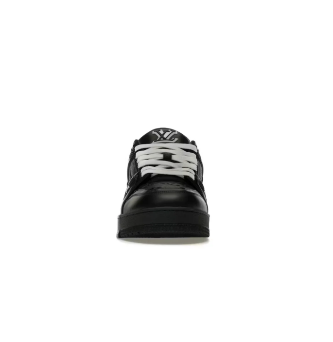 Louis Vuitton Low-Top Sneakers – Black with White Laces & Monogram Details