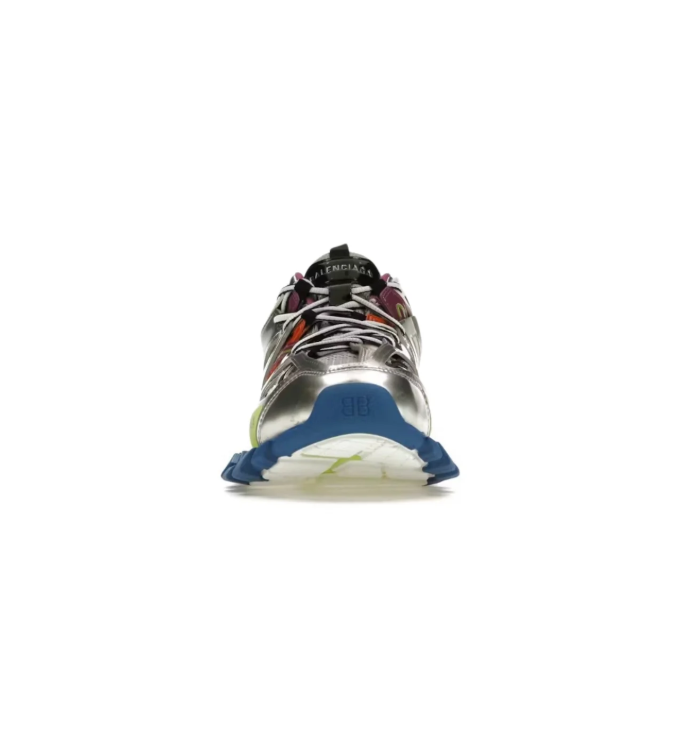 Balenciaga Track Chunky Sneakers – Metallic Silver & Multicolor Accents