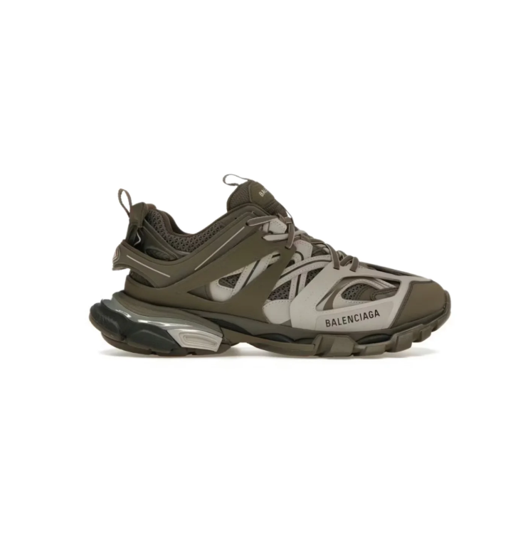 Balenciaga Track Chunky Sneakers – Dark Olive & Light Gray
