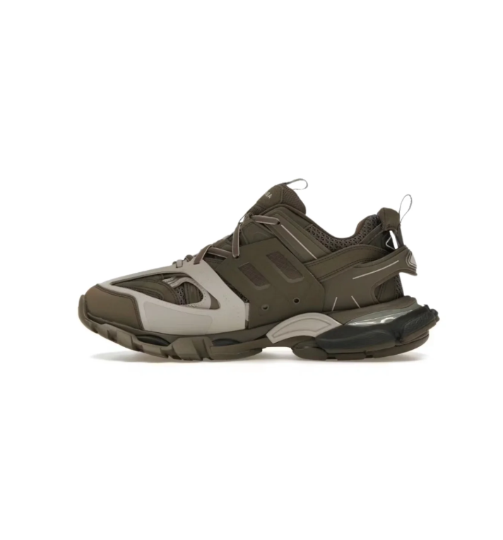 Balenciaga Track Chunky Sneakers – Dark Olive & Light Gray