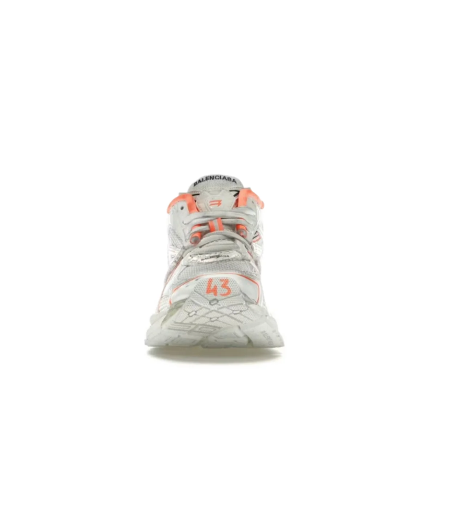 Balenciaga Runner Chunky Sneakers – Silver Gray & Coral Orange