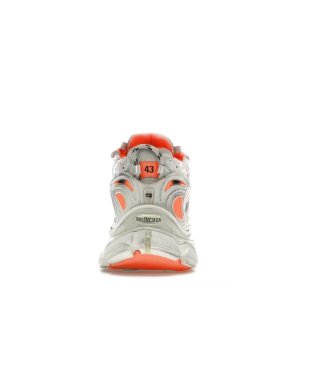 Balenciaga Runner Chunky Sneakers – Silver Gray & Coral Orange