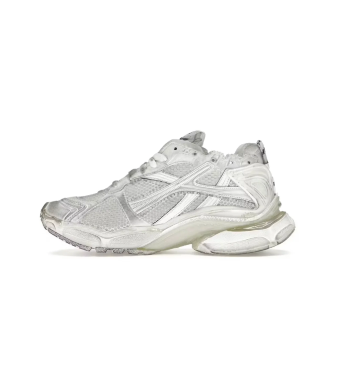 Balenciaga Runner Chunky Sneakers – White, Silver Gray & Cream